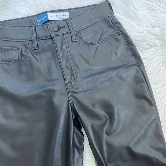 NWOT Old Navy High-Waisted OG Straight Faux-Leather Ankle Pants - Picture 8 of 11